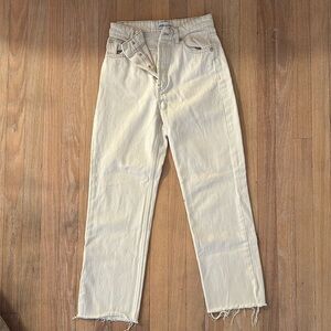 Zara, Cream Jeans, Size 2